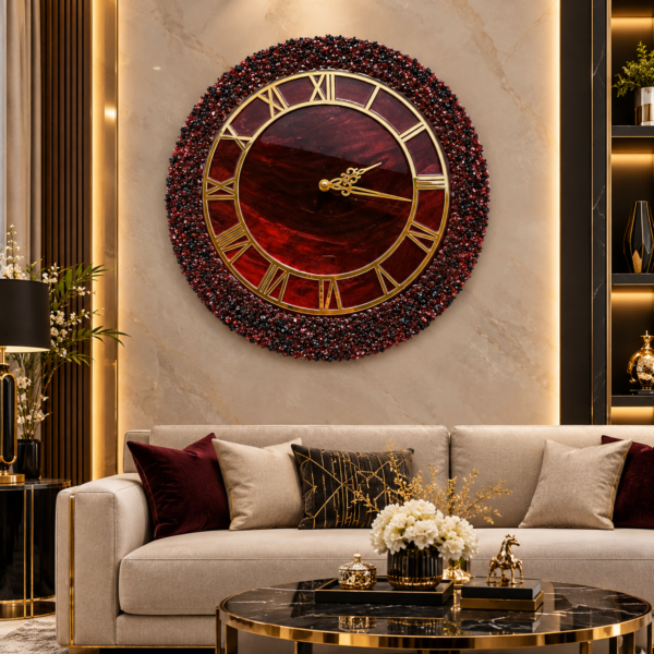 ساعت دیواری رزینی روبی سلطتنتی کد600