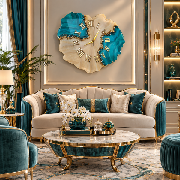 ساعت دیواری رزینی آبیساکدW580